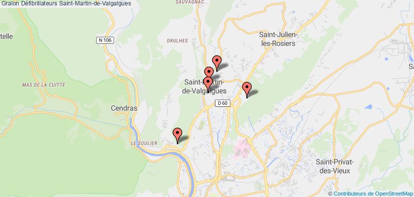 plan défibrillateurs Saint-Martin-de-Valgalgues