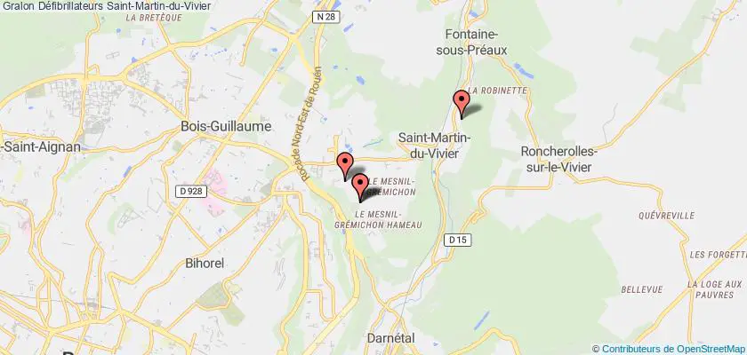 plan défibrillateurs Saint-Martin-du-Vivier