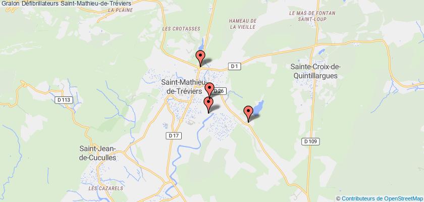plan défibrillateurs Saint-Mathieu-de-Tréviers