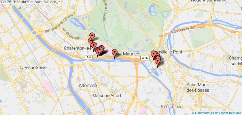 plan défibrillateurs Saint-Maurice