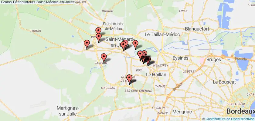 plan défibrillateurs Saint-Médard-en-Jalles