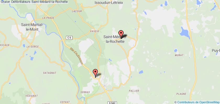 plan défibrillateurs Saint-Médard-la-Rochette
