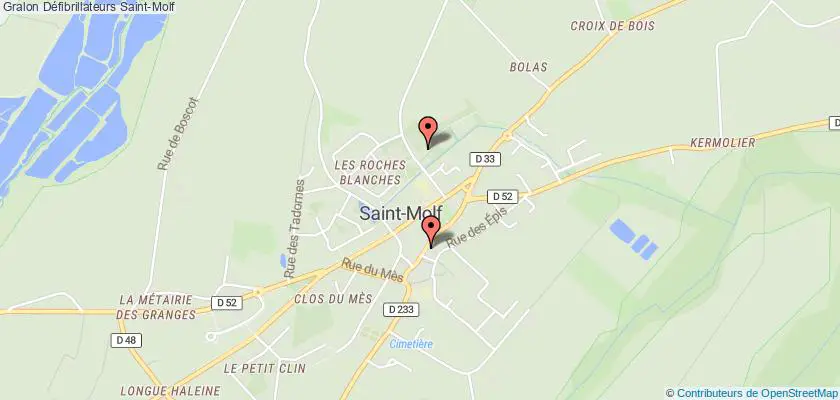 plan défibrillateurs Saint-Molf