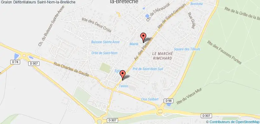 plan défibrillateurs Saint-Nom-la-Bretèche