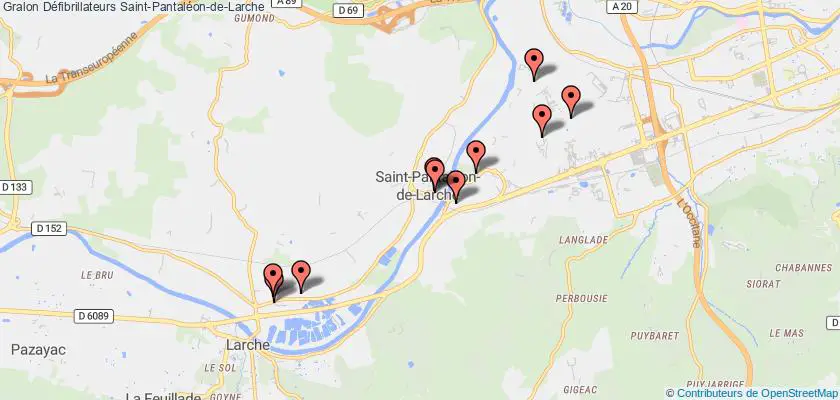 plan défibrillateurs Saint-Pantaléon-de-Larche