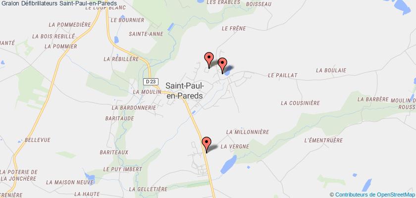 plan défibrillateurs Saint-Paul-en-Pareds