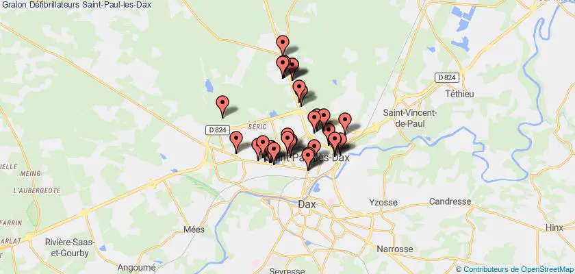 plan défibrillateurs Saint-Paul-les-Dax