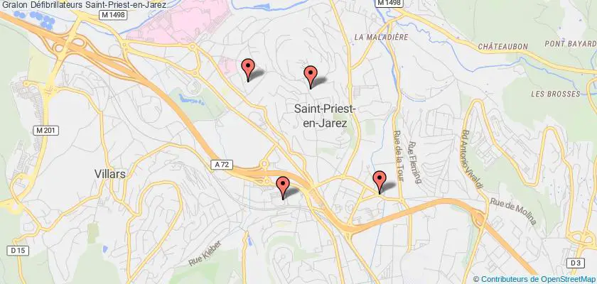 plan défibrillateurs Saint-Priest-en-Jarez