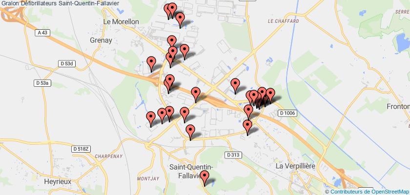 plan défibrillateurs Saint-Quentin-Fallavier