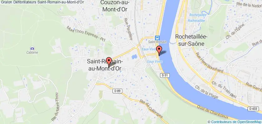 plan défibrillateurs Saint-Romain-au-Mont-d'Or