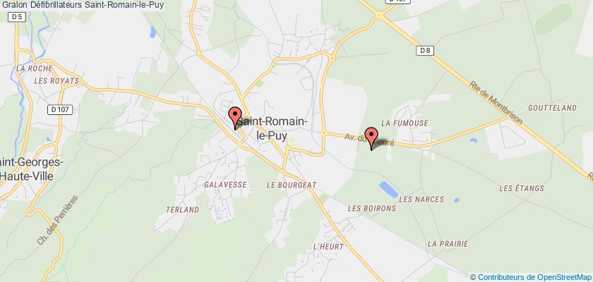 plan défibrillateurs Saint-Romain-le-Puy
