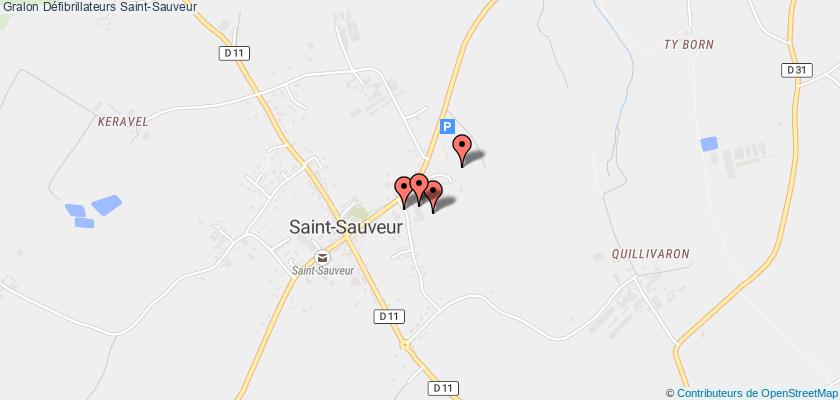 plan défibrillateurs Saint-Sauveur