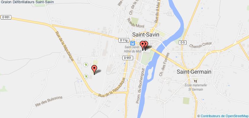 plan défibrillateurs Saint-Savin