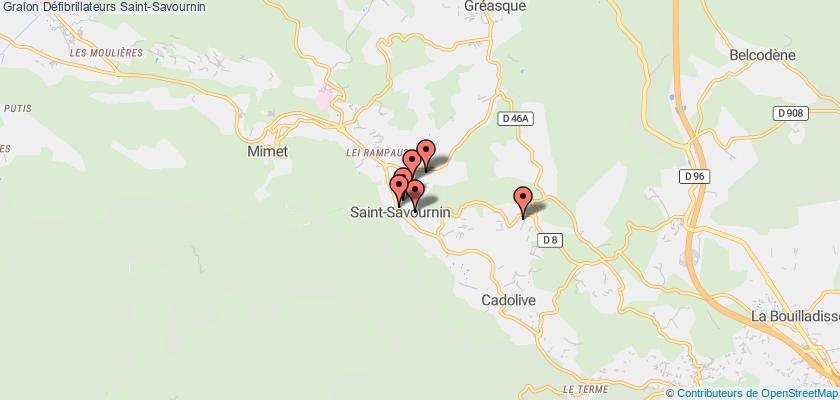 plan défibrillateurs Saint-Savournin