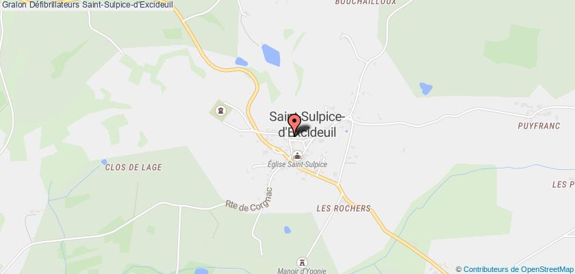 plan défibrillateurs Saint-Sulpice-d'Excideuil