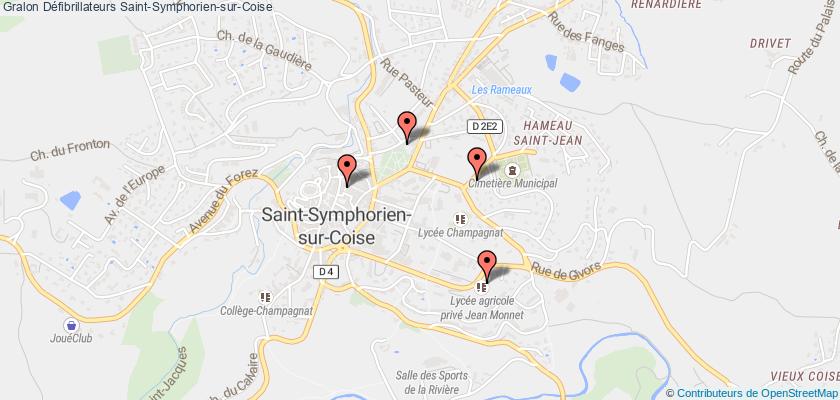 plan défibrillateurs Saint-Symphorien-sur-Coise