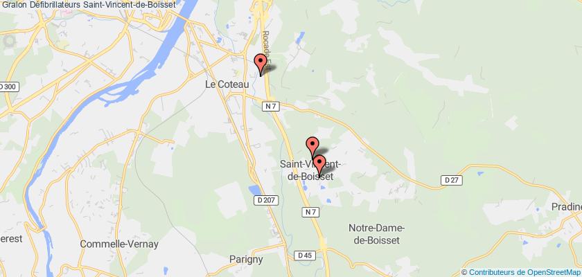 plan défibrillateurs Saint-Vincent-de-Boisset