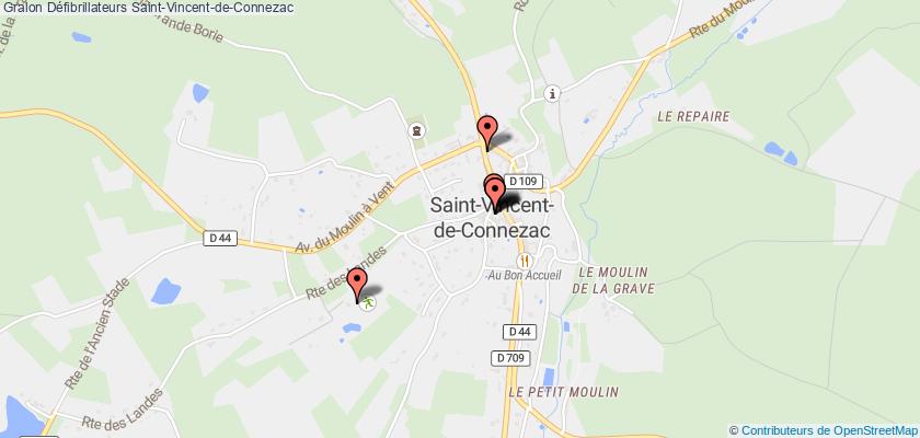 plan défibrillateurs Saint-Vincent-de-Connezac