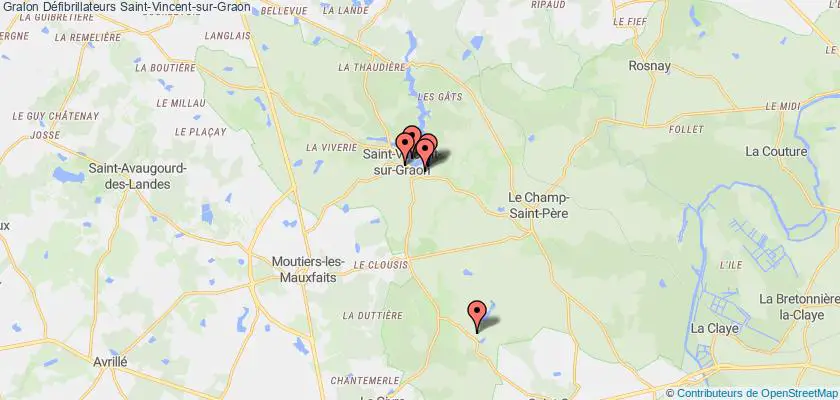 plan défibrillateurs Saint-Vincent-sur-Graon