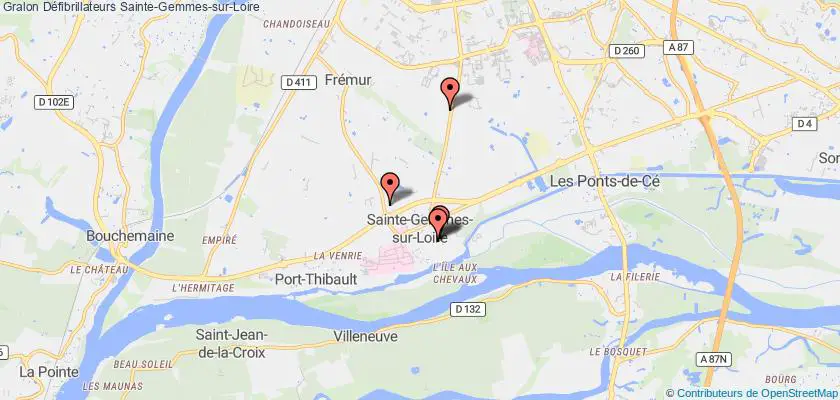 plan défibrillateurs Sainte-Gemmes-sur-Loire