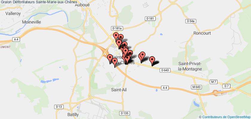 plan défibrillateurs Sainte-Marie-aux-Chênes