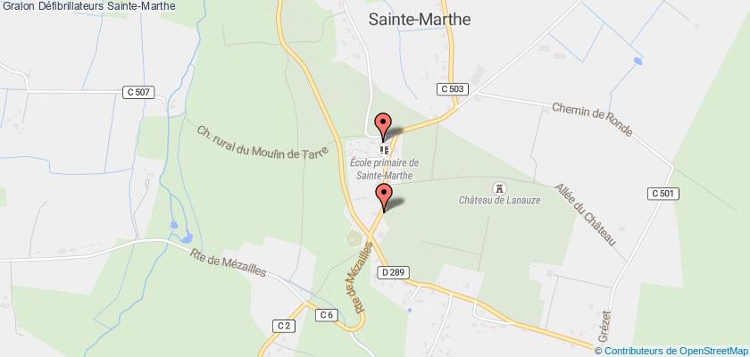 plan défibrillateurs Sainte-Marthe