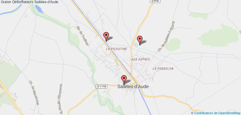 plan défibrillateurs Sallèles-d'Aude