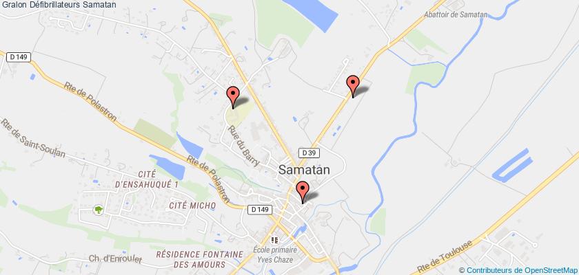 plan défibrillateurs Samatan