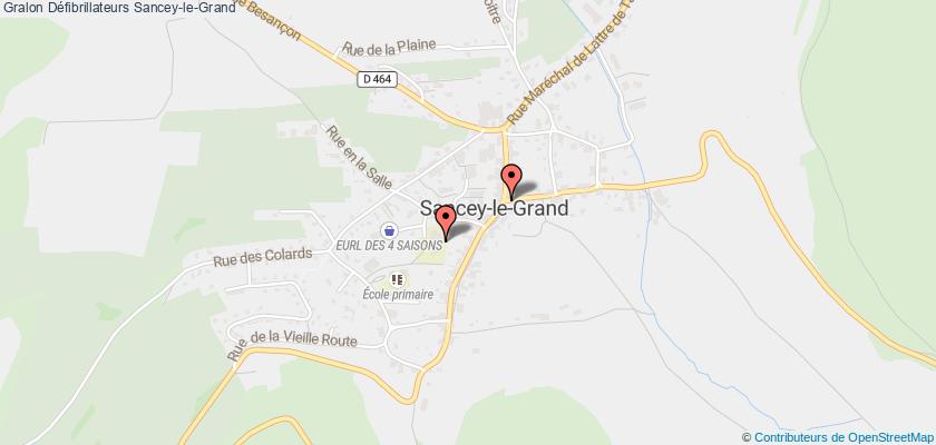 plan défibrillateurs Sancey-le-Grand