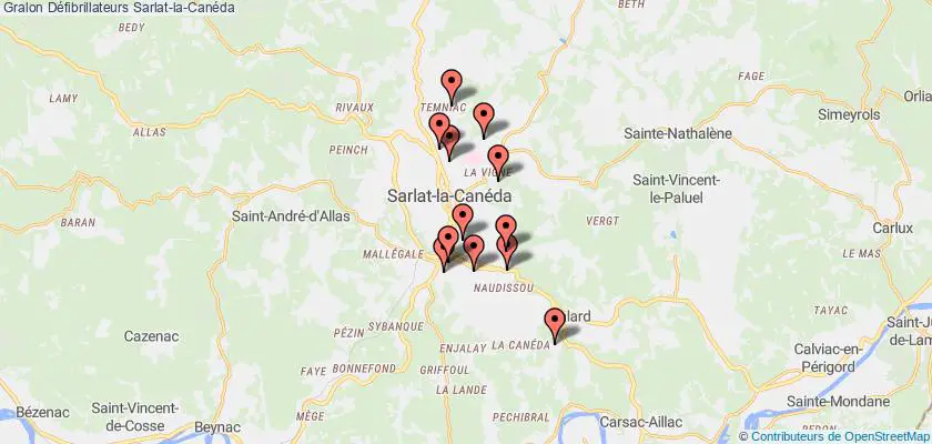 plan défibrillateurs Sarlat-la-Canéda