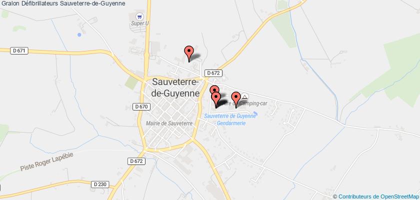 plan défibrillateurs Sauveterre-de-Guyenne