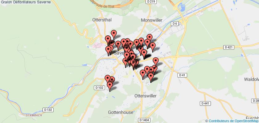 plan défibrillateurs Saverne