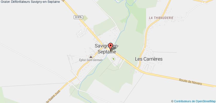 plan défibrillateurs Savigny-en-Septaine