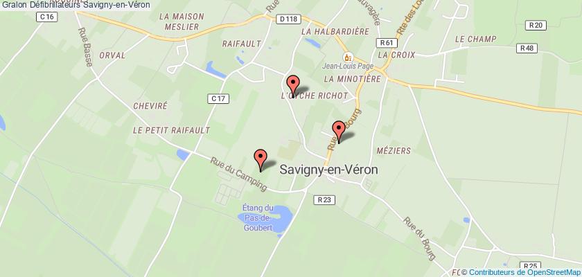 plan défibrillateurs Savigny-en-Véron