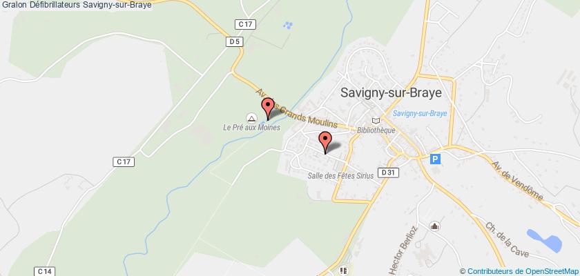 plan défibrillateurs Savigny-sur-Braye
