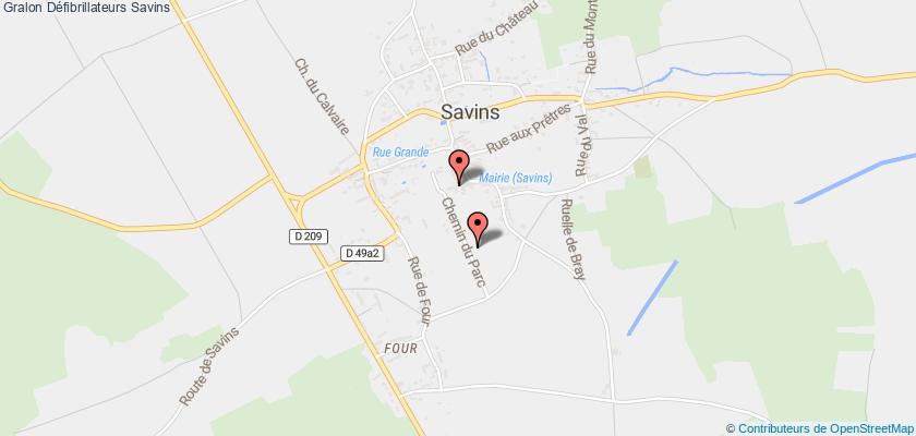 plan défibrillateurs Savins