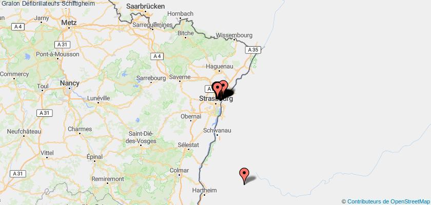 plan défibrillateurs Schiltigheim