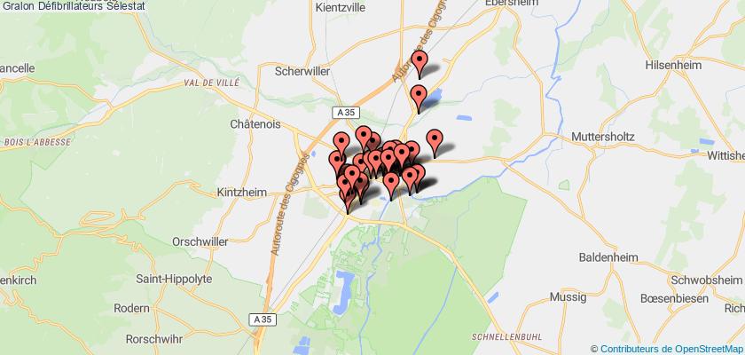 plan défibrillateurs Sélestat