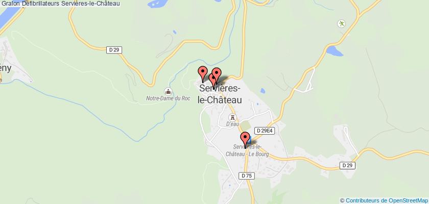 plan défibrillateurs Servières-le-Château
