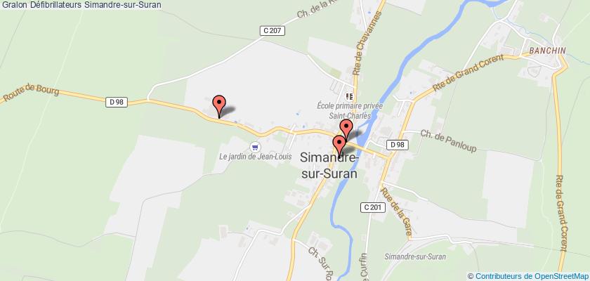 plan défibrillateurs Simandre-sur-Suran