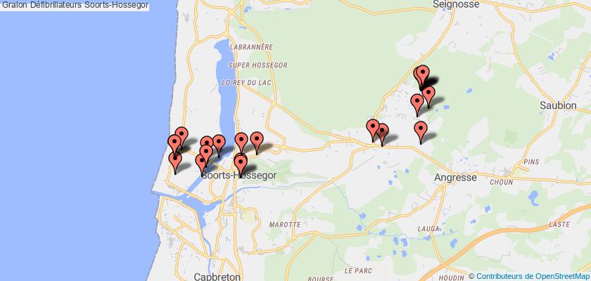 plan défibrillateurs Soorts-Hossegor
