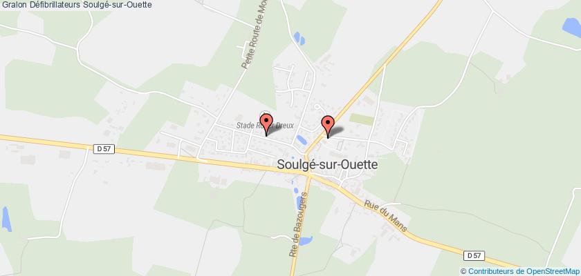 plan défibrillateurs Soulgé-sur-Ouette
