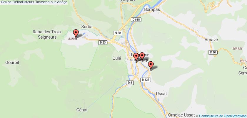 plan défibrillateurs Tarascon-sur-Ariège