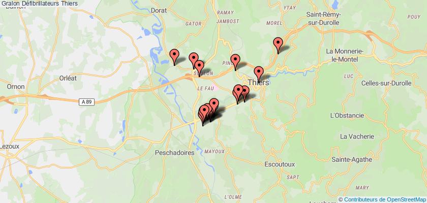 plan défibrillateurs Thiers