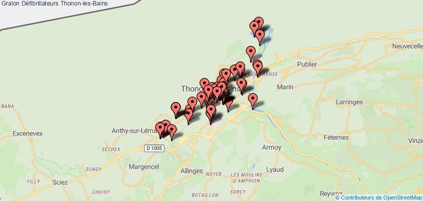 plan défibrillateurs Thonon-les-Bains