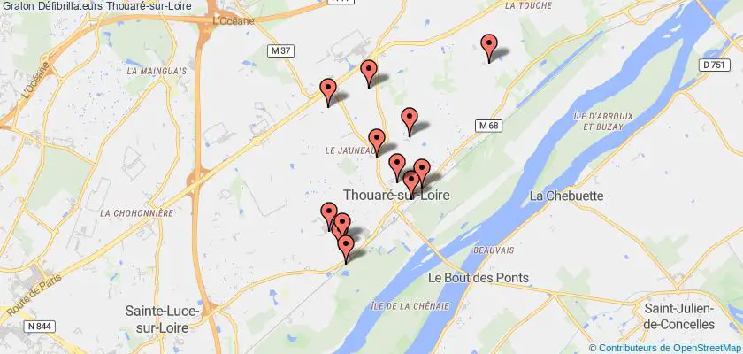 plan défibrillateurs Thouaré-sur-Loire