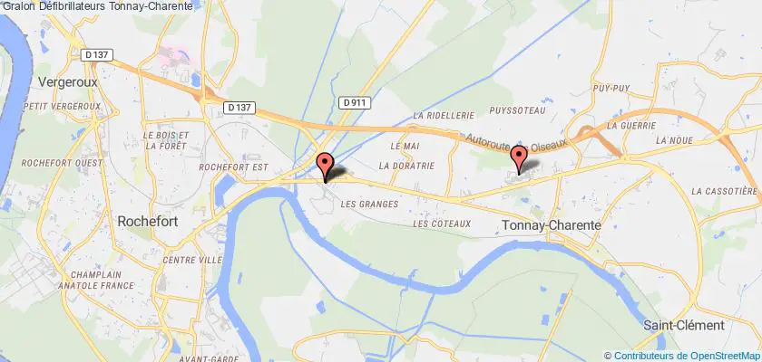 plan défibrillateurs Tonnay-Charente