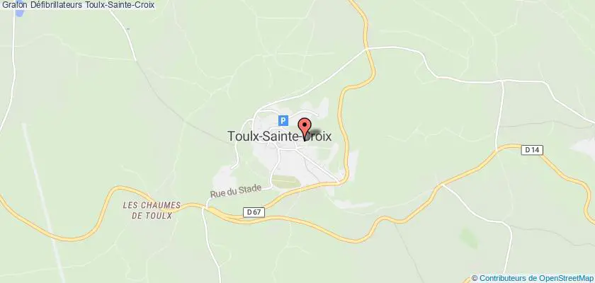 plan défibrillateurs Toulx-Sainte-Croix