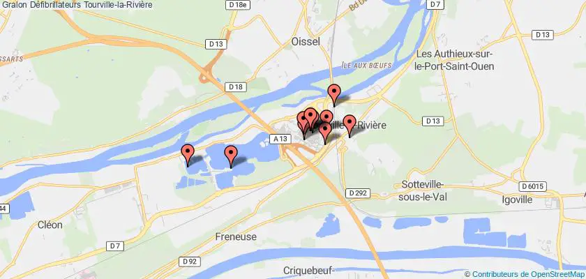 plan défibrillateurs Tourville-la-Rivière