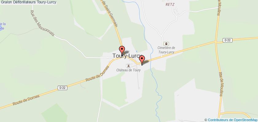 plan défibrillateurs Toury-Lurcy